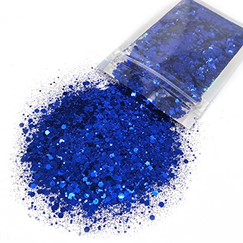 Dark Royal Blue - Face & Body Glitter - Chunky Glitter - Cosmetic Grade - Uses Include: Festival Rave Makeup Face Body Nails Resin Arts & Crafts, Resin, Tumblers