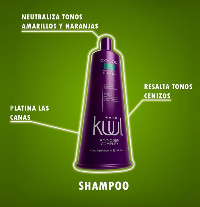 KUUL Purple Matizant Shampoo 33.81 oz - Neutralizes Yellow Tones