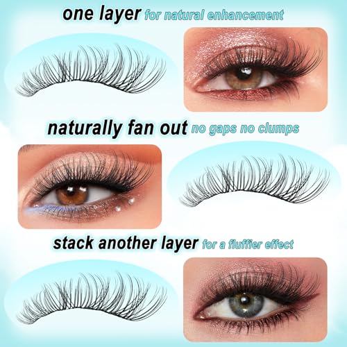 Lash Clusters Venus Wispy DIY Lash Extension 8-18mm Natural Eyelash Clusters Individual Eye Lashes Natural Look Cluster Eyelash Extensions Thin Clear Band by WiWiLINK
