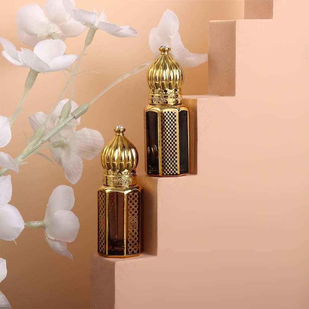 Leadigol 3pcs Essential Oil Roller Bottles, Vintage Glass Mini Bottles for DIY Travel