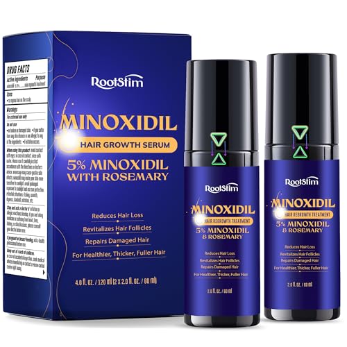 5% Minoxidil Hair Growth Serum for Men & Women - 2-Pack