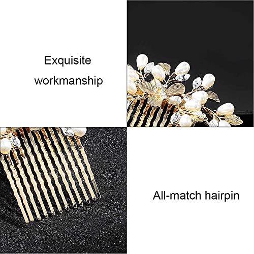Gold Pearl Bridal Hair Comb - Wedding Hair Accessories