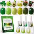 Double Rhythm Lime Forest Green Gel Nail Polish Set 6 Pcs Hema Free 15ml