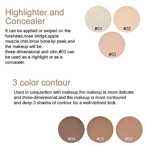 evpct 6-Color Face Contour & Highlight Palette Kit