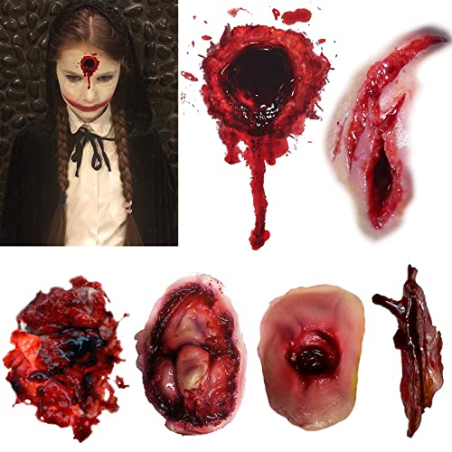 Halloween Temporary Tattoo - Realistic Wound & Scar Stickers (6 Sheets)