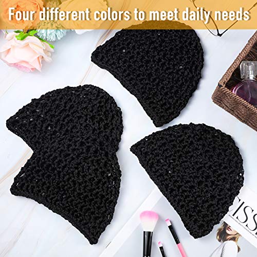 Mesh Crochet Hair Net Snood Cap, 2-Pack Black