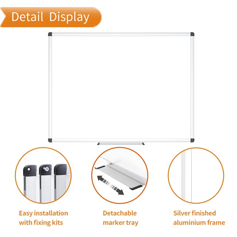 VIZ-PRO Magnetic Whiteboard/Dry Erase Board, 40 X 30 Inches, Includes 1 Eraser & 2 Markers & 4 Magnets