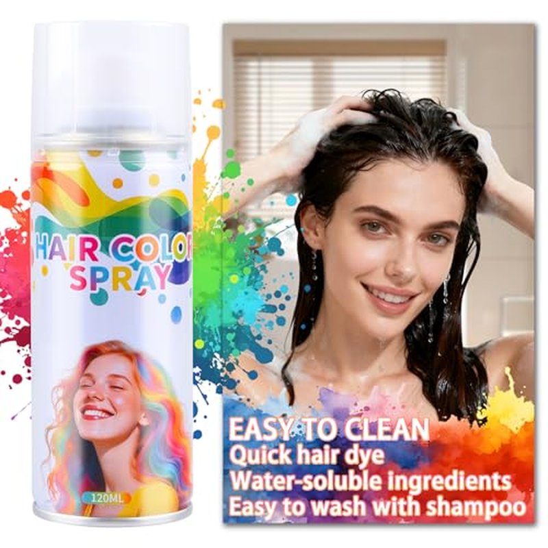 Washable Temporary Hair Color Spray for Women & Kids - Non-Toxic & Quick-Drying