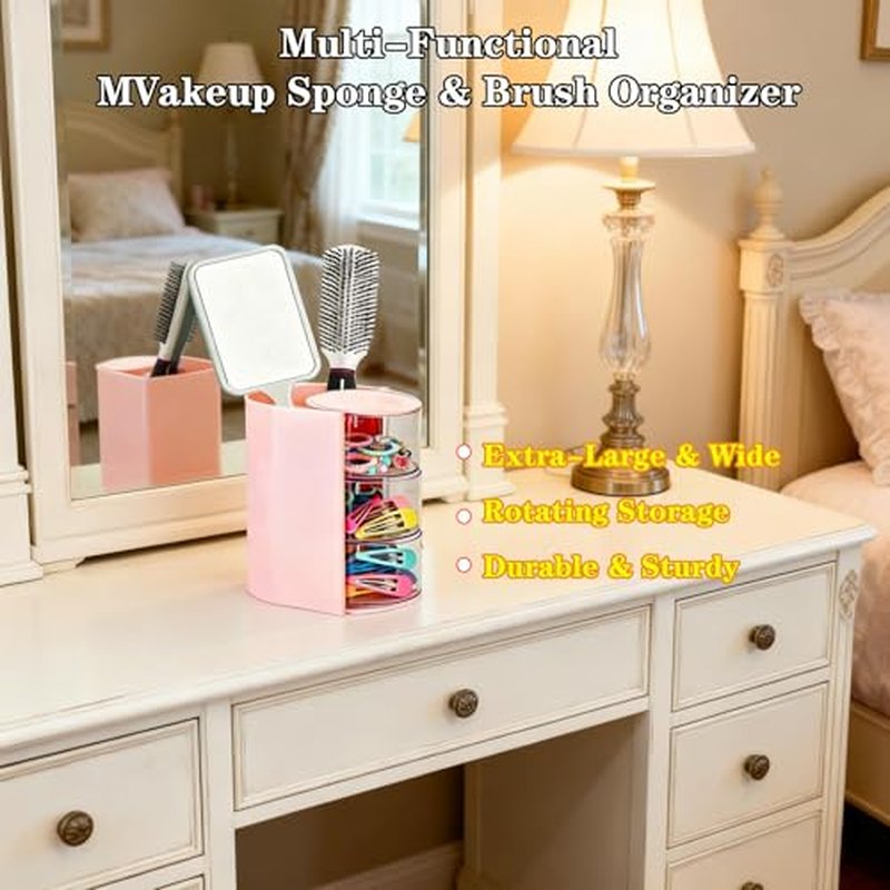 3-Tier Rotating Jewelry Organizer & Makeup Brush Holder