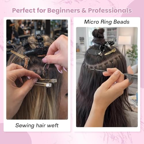 Kraler Professional Hair Extension Tool Kit with 200 Silicone Beads