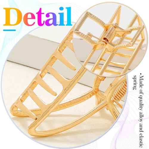 CAKURE Gold Claw Clips Metal Medium Claw Hair Clips Geometric Hair Claws Hair Accessories for Women