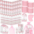 Loopeer 30 Set/150 Pcs Pink Flowers Baby Shower Favors for Guests Gifts Hand Cream Lip Balm Soap Party Favors Gifts Travel Size with Organza Bags, Thanks You Card for Baby Shower Birthday Wedding