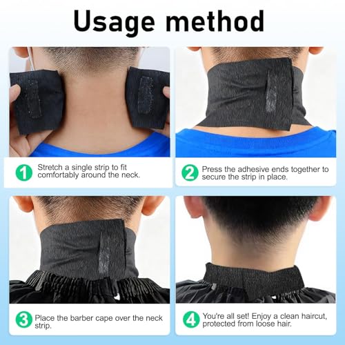 Neck Strips Barber Accessories Professional, Barber Supplies 10 Rolls & 1000 Strips, Disposable Barber Neck Strip, Barber Neck Tape for Hair Cutting, Barber Shop Stuff, Black