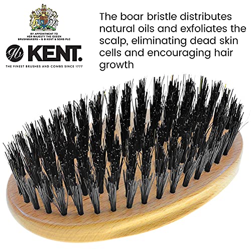 Kent Set of 3, 81T Small Beard and Mustache Comb, FOT All Fine Pocket Comb and PF22 Hair Brush and Beard Bruh, Best Beard and Mustache Grooming Kit for Travel and Home Beard Care, Made in England