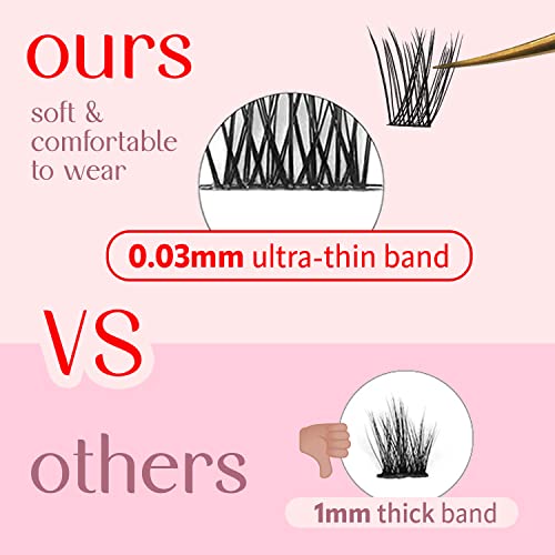 Lash Clusters At-Home Lash Extensions / 10-16mm C-Curl Natural Glam / 60 Clusters/Ultra Thin Band/milk peach¢â / Segment Individual Cluster Lashes/Soft Fluffy