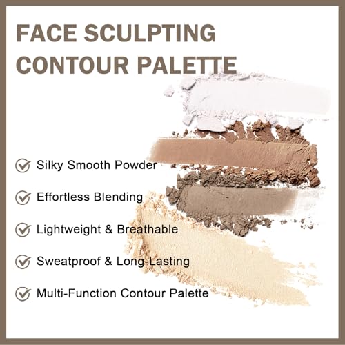 Matte Contour Palette, Face Sculpting Powder for Light Skin
