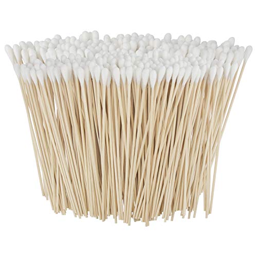 Bcowos 6-Inch Cotton Swabs - 1000 Count Wooden Sticks for Makeup & Cleaning