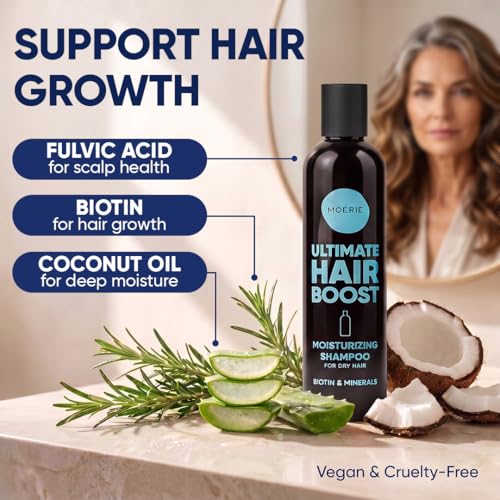 Moerie Hair Growth Shampoo for Men & Women – Biotin & Rosemary, 3-Pack