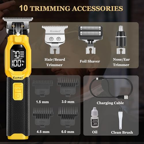 KEMEI 1878 Cordless Beard Trimmer 3-in-1 Hair Clipper