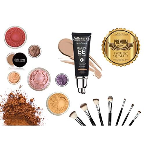 BellaTerra Cosmetics Nightlife Brush Set ? 10-Piece Travel Compact Makeup Brush Kit ? Vegan & Cruelty-Free with Soft Synthetic Bristles ? For Foundation, Blush, Contour, Powder, and Eyeshadow