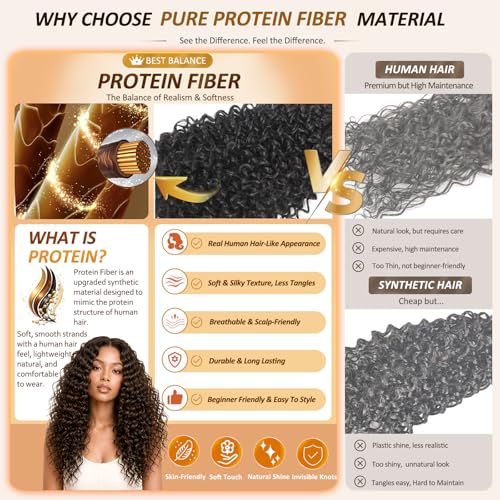 Feather Crochet Hair 12 Inch Water Wave Pre-Separated