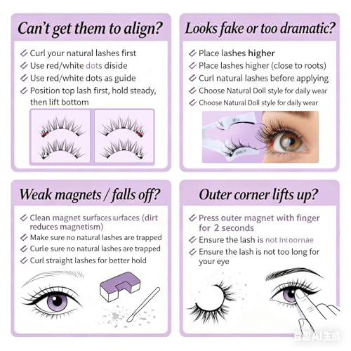 Magnetic Eyelashes with Applicator - Reusable, Glue-Free, Natural Look