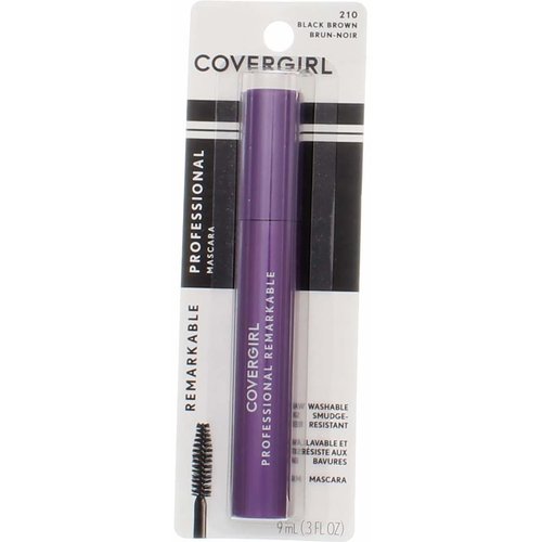 COVERGIRL Professional Remarkable Washable Mascara, Black Brown [210] 0.30 oz (Pack of 6)
