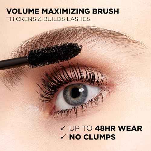 L'Oreal Paris Makeup Voluminous Original Volume Building Waterproof Mascara, Black Brown, 1 Count