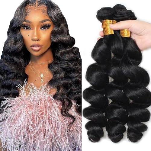 26 Inch Loose Deep Wave Human Hair Bundles - 3 Pack Brazilian Virgin Hair