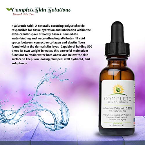 Advanced Vitamin C 20% Serum With Ferulic, Hyaluronic Acid 1 oz