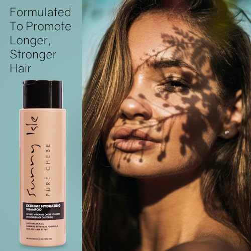 Sunny Isle Pure Chebe Extreme Hydrating Shampoo 12oz | Anti-Breakage, Damage Reversal Formula | Infused with Pure Chebe Powder & Jamaican Black Castor Oil | All Hair Types