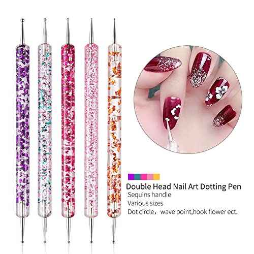 Nail Art Brushes Set, 20pcs Nail Design Painting Brushes, Professional Nail Art Design Brushes, Nail Fine Liner Brushes, Pink
