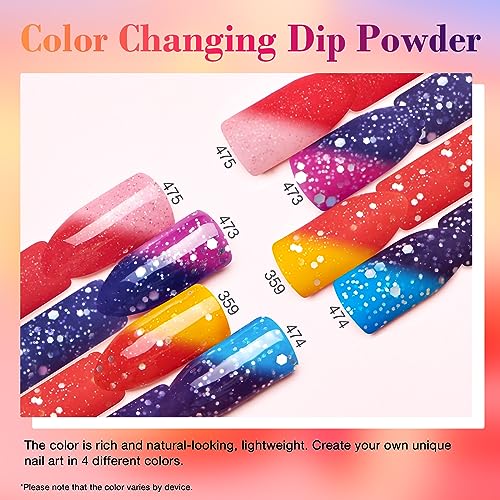 AZUREBEAUTY 12-Piece Temperature Color Changing Dip Powder Nail Starter Kit