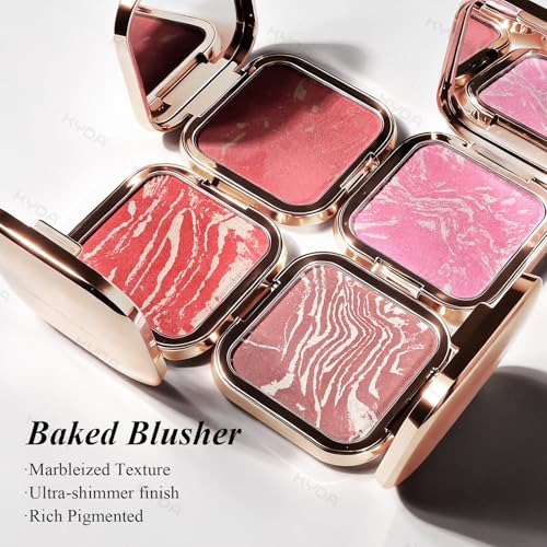 KYDA Baked Blush Palette Shimmer Marbleized Cheek Color 03