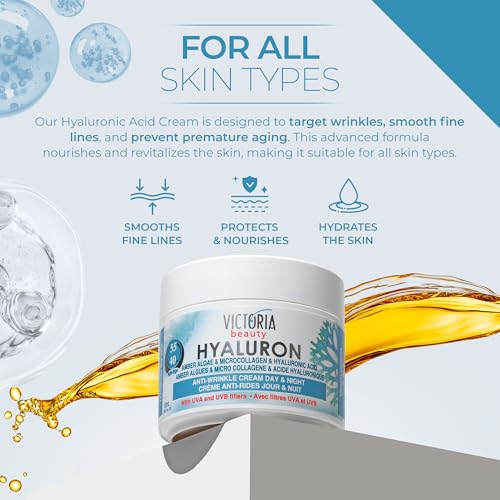 Hyaluron & Amber Algae Anti-Aging Day and Night Cream with Micro-Collagen and Hyaluronic Acid for Age 40 and Above - 50 ml