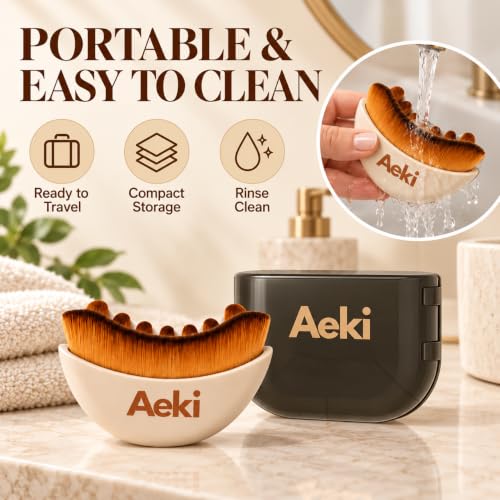 Aeki Lymphatic Contour Face Brush 2 Pack - Gentle Sculpting & Puffiness Reduction