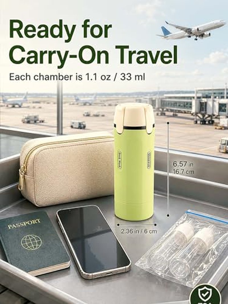 4-in-1 Travel Dispenser Bottles, TSA Approved Leak Proof (33ml)