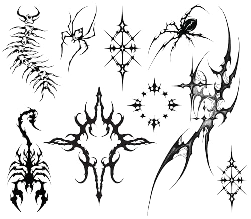 Cybersigilism Y2K Temporary Tattoos - 5 Sheets Edgy Gothic Designs