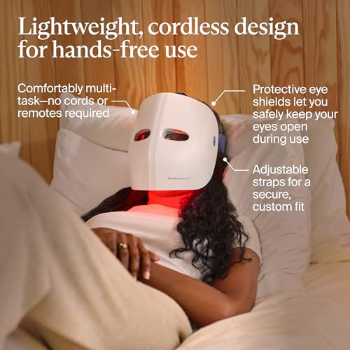 TheraFace Glo LED Face Mask - Red/Blue Light Therapy & Scalp Massage