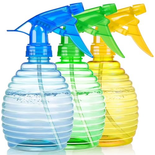 FANSTINOW 3 Pack Spray Bottles - 16 oz Colorful Leak-Proof Nozzles