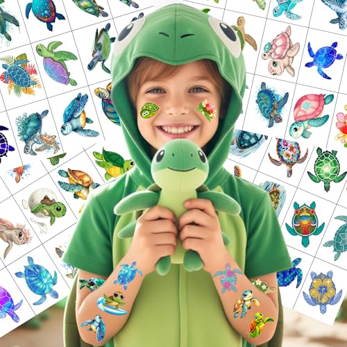 Turtle Temporary Tattoos - 60pc Under The Sea Party Favors