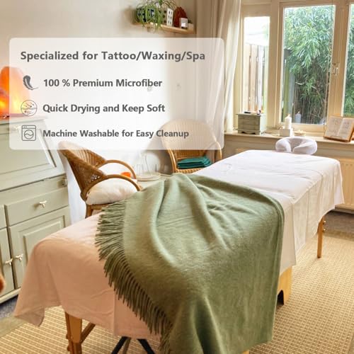 Extra Thick Microfiber Massage Table Sheet Set (4-Pack) - 3-Piece Spa Set