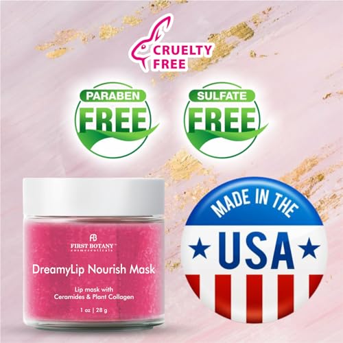 First Botany Lip Mask & Lip Balm - 2 in 1 Nourishing & Hydrating leave-on Overnight lip mask (pink)