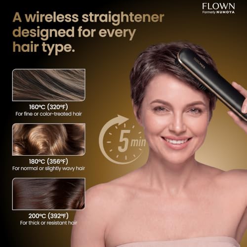 FLOWN Go Brush MAX - Cordless Ionic Hair Straightener Brush