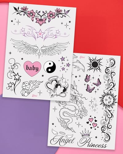 xo, Fetti Y2K Temporary Tattoos - 56 Pc Party Sticker Set