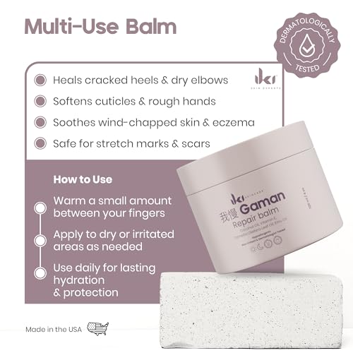 GAMAN Repair Balm - Intensive Skin Repair with Emu Oil, Camellia Oil & Vitamin E - Soothes Burns, Scars & Irritation - Body Moisturizer & Healing - Natural & Safe for Sensitive Skin