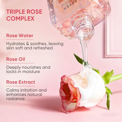 Rose Elixir Body Wash for Women, Moisturizing Essence Shower Gel with Triple Rose Formula, Hydrating Natural Cleanser, Gentle Foaming & Multi-Oil Nourishment, 7 oz