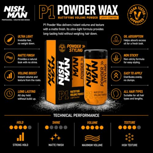 Nishman P1 Hair Styling Powder 20g Matte Volume