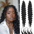 Bulvese Deep Wave Feather Crochet Hair 20 Inch 40 Strands Invisible Curly Braids for Black Women
