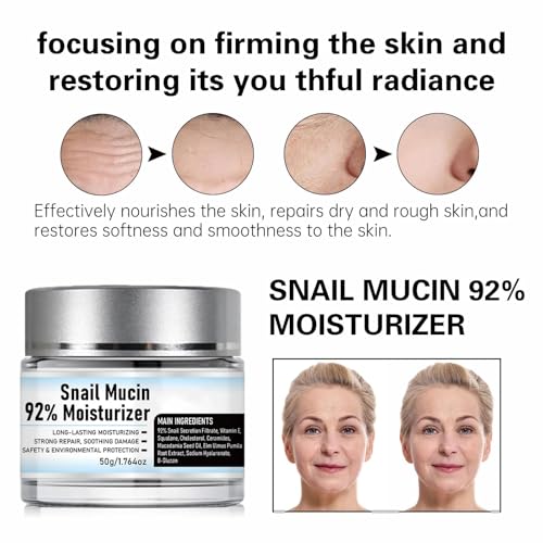 Snail Mucin 92% Moisturizer Daily Face Gel Cream, Crema de Baba de Caracol Original, Snail Secretion Filtrate Nourishing Cream, Moisturizer Face Cream Snail Mucin (2)